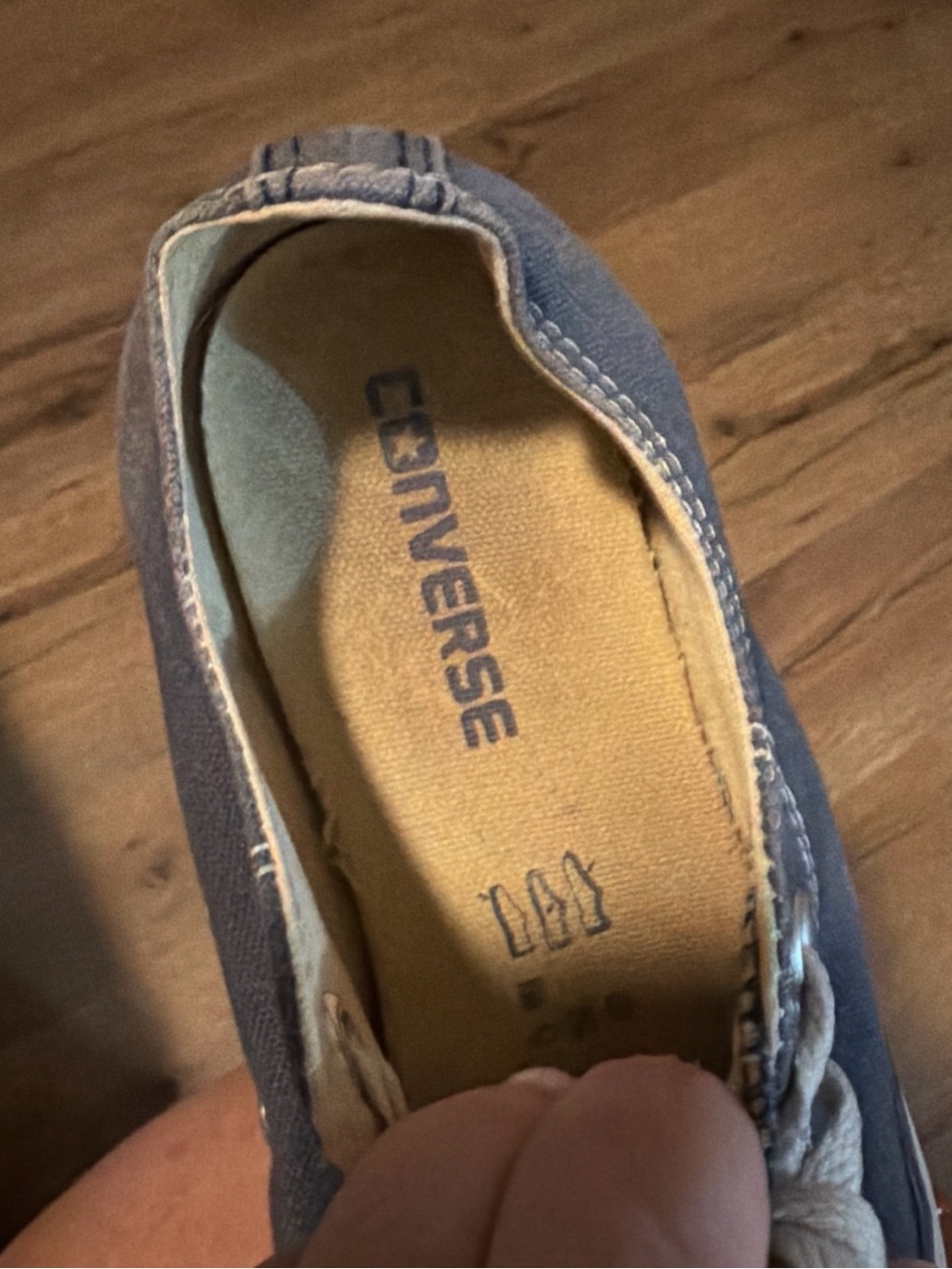 Converse Slip-On Canvas Shoe in Navy and Tan